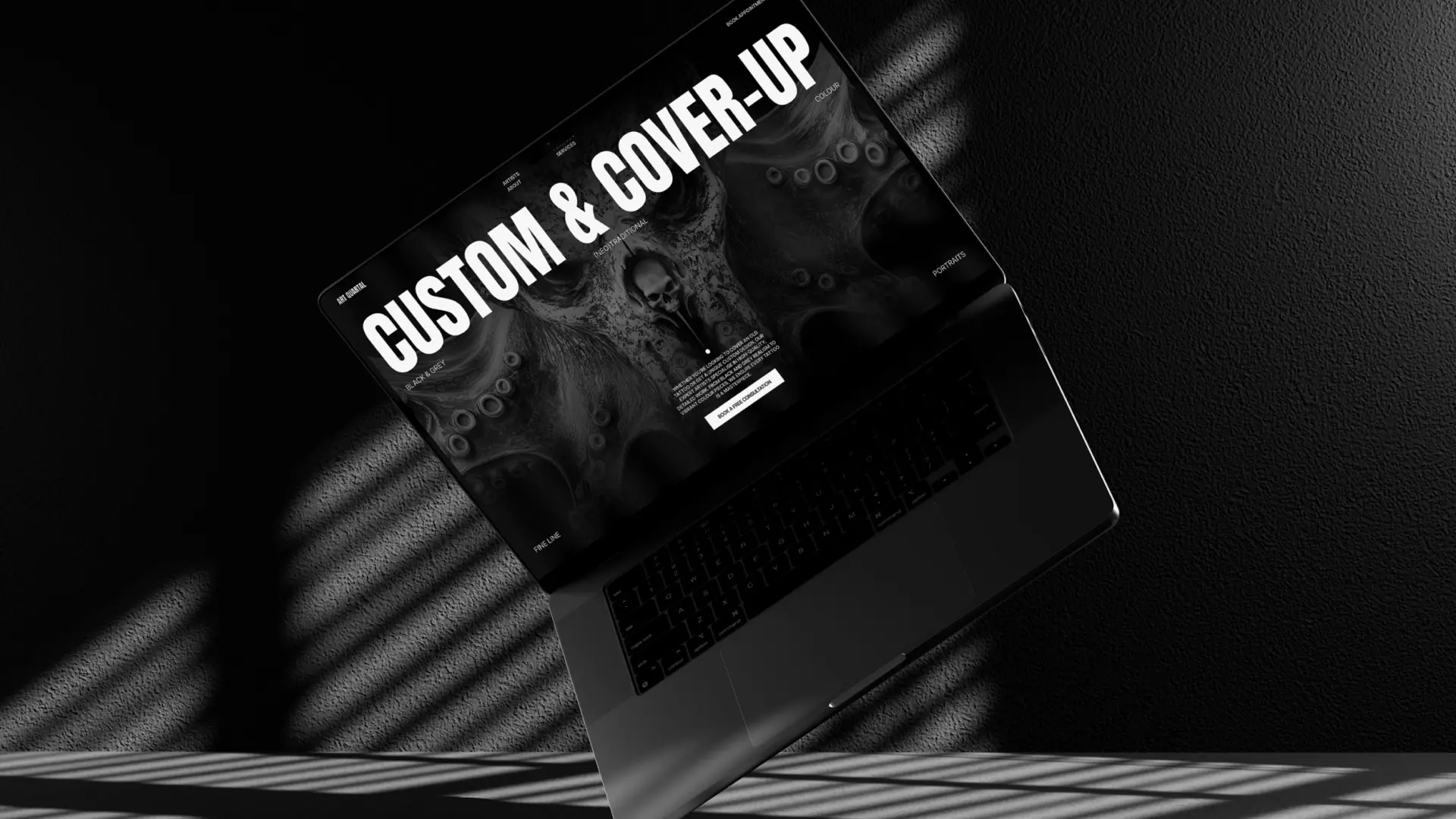 Art Quartal Tattoo website mockup 4