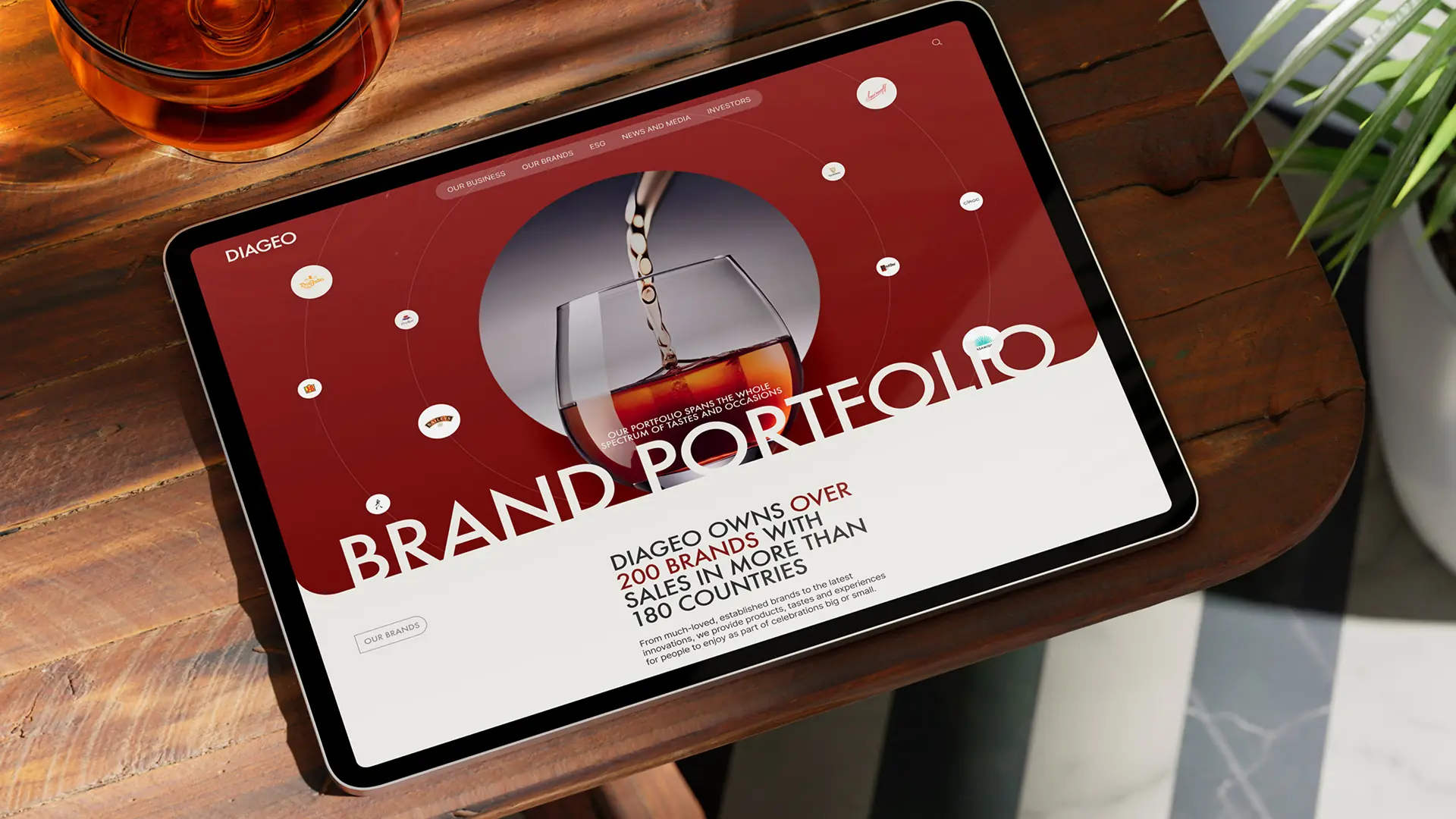 Diageo website mockup 2