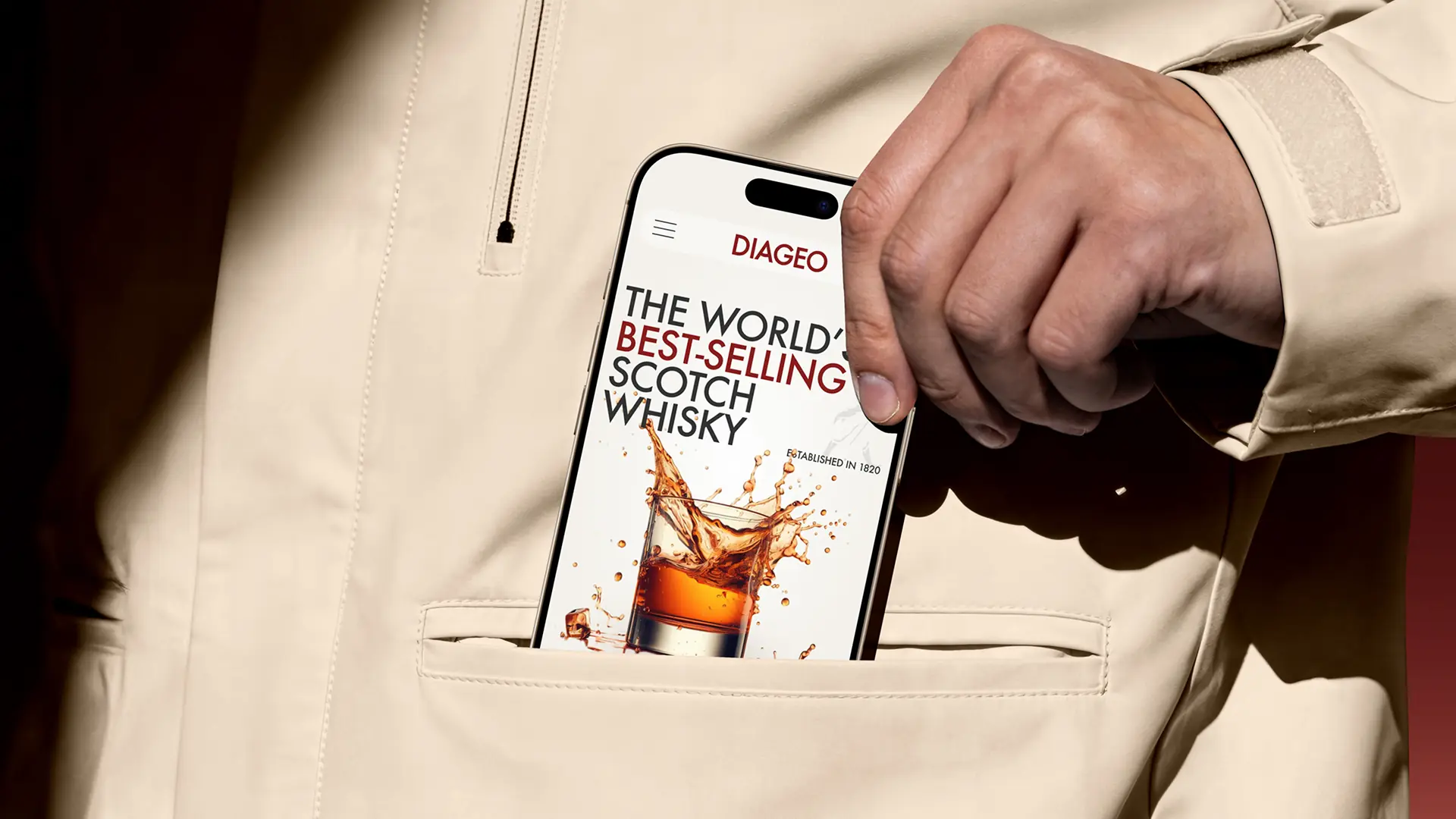 Diageo website mockup 4