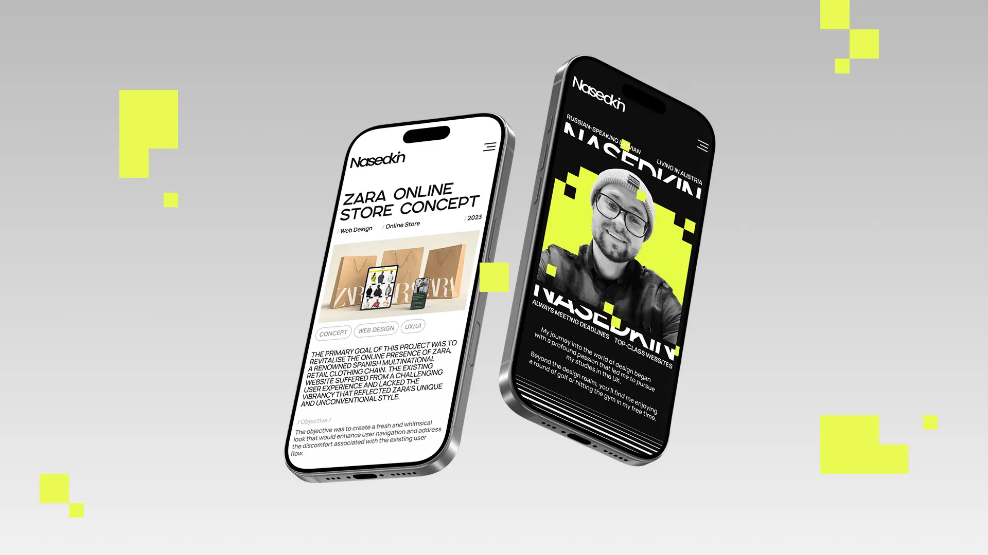 Nasedkin Portfolio website mockup 2