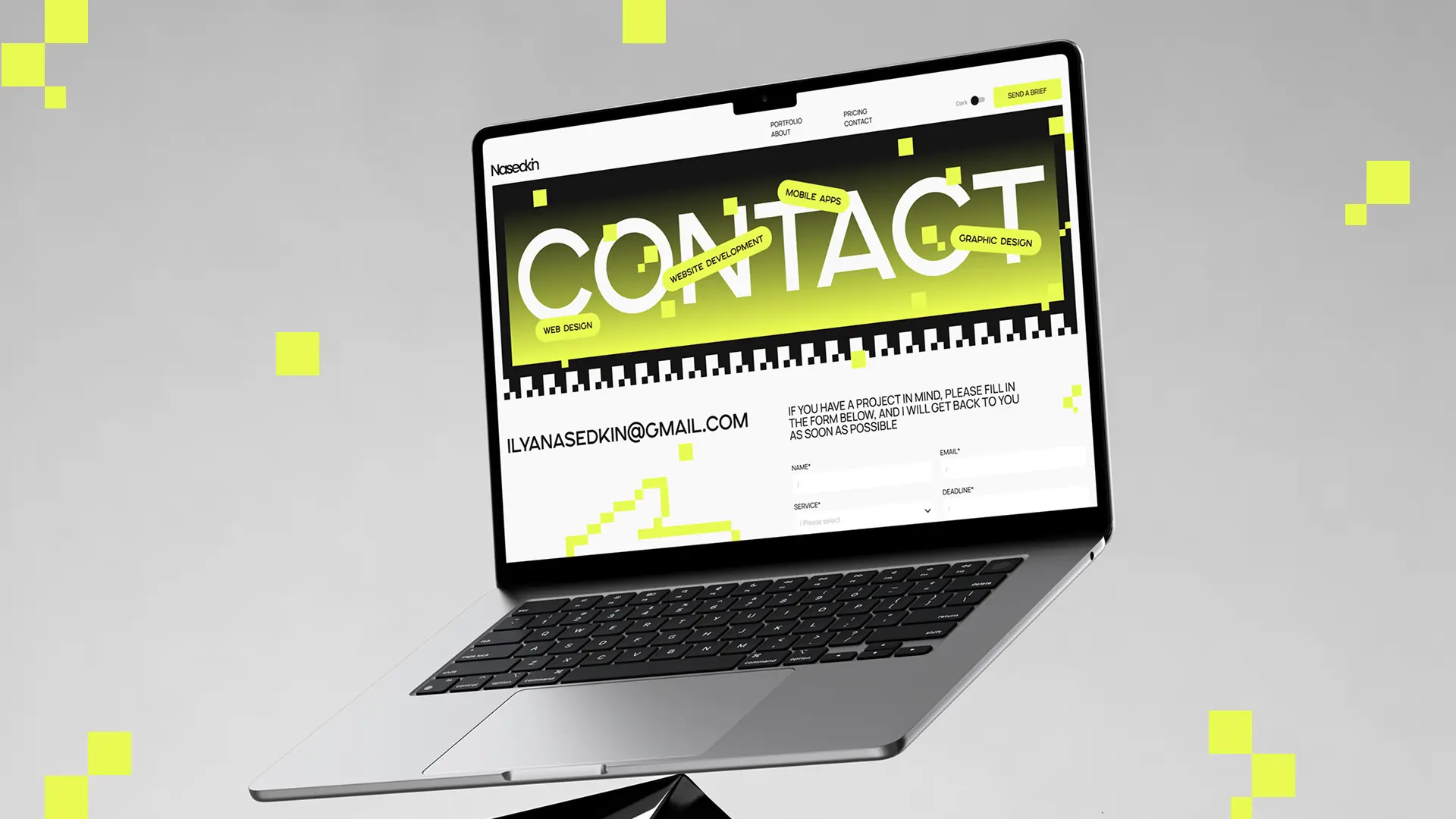 Nasedkin Portfolio website mockup 3